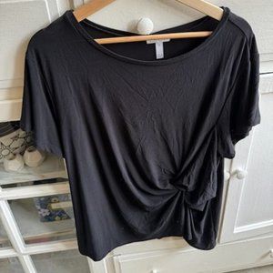 Leith Asymmetrical Black Tee in size XL